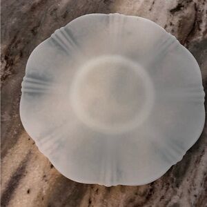 Elegant 1920s Macbeth etched translucent White Dinner/serving Plate,